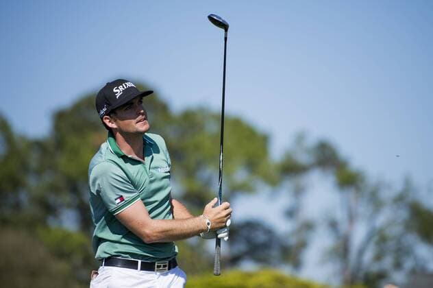 Keegan Bradley watches his drive off of the 10th tee during the first round of the 2014 Masters Tournament at Augusta National Golf Club in Augusta, Georgia, April 10, 2014.  AUG20140410355