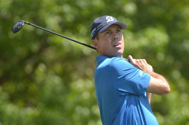 Matt Kuchar watches his shot off of the 4th tee during the third round of the 2014 Masters Tournament at Augusta National Golf Club in Augusta, Georgia, April 12, 2014. Watson finished seven under par.  AUG20140412441