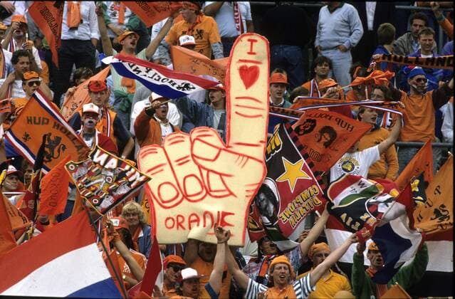 Fußball, EM Finale 1988 in München, Niederlande - Sowjetunion 2:0 Europameisterschaft 1988. Finale am 25.6. in München. Fans Holland. HM