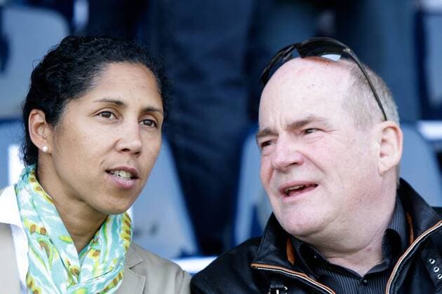 Fussball, Frauen Champions-League, 1. FFC Turbine Potsdam - VfL Wolfsburg, v.li.: Steffi Jones, Manager Siegfried Dietrich (1. FFC Frankfurt) xfsx