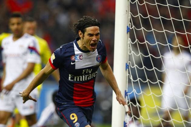 Edinson Cavani (PSG) FOOTBALL : Lyon vs PSG - Finale Coupe de la Ligue - 19 04 2014 GwendolineLeGoff Panoramic 