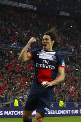 Edinson Cavani (PSG) FOOTBALL : Lyon vs PSG - Finale Coupe de la Ligue - 19 04 2014 GwendolineLeGoff Panoramic 
