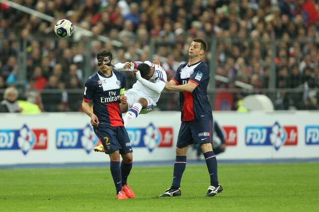 April 19, 2014 - St Denis, Seine Saint Denis, France - THIAGO SILVA, defender and captain of Paris St Germain in action during the final of the League Cup against Olympique Lyonnais at the Stade de France in Saint Denis - France Soccer 2014 - French League Cup - OLympique Lyonnais vs Paris Saint Germain - ZUMAp11