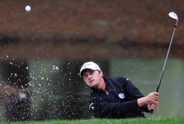 April 19, 2014 - Hilton Head Island, SC, USA - Brian Stuard hits from the greenside bunker on No. 15 during the third round of the RBC Heritage Presented by Boeing at Harbour Town Golf Links in Sea Pines on Hilton Head Island, S.C., Saturday, April 19, 2014. RBC Heritage third round - ZUMAm67