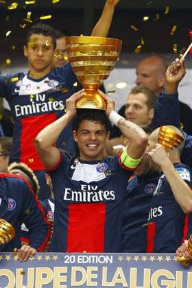Thiago Silva Equipe (PSG) FOOTBALL : Olympique Lyon vs Paris St Germain (PSG) - Finale Coupe de la Ligue - 19 04 2014 GwendolineLeGoff 