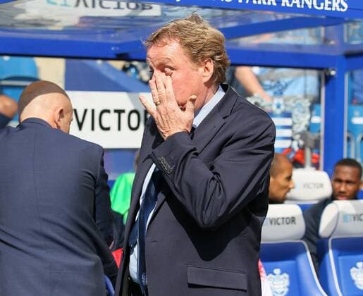 Fußball, Harry Redknapp verletzt Ehefrau mit Geländewagen QPR s Harry Redknapp looks on dejected Queens Park Rangers vs Millwall - Skybet Championship - Loftus Road - London - UK - 26 04 2014 - Pic David Klein Sportimage EDITORIAL USE ONLY. No use with unauthorised audio, video, data, fixture lists, club league logos or live services. Online in-match use limited to 120 images, no video emulation. No use in betting, games or single club league player publications.