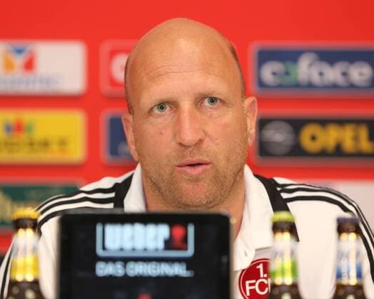 26.04.2014 - Fussball - Saison 2013 2014 - 1. Fussball - Bundesliga - 32. Spieltag: FSV Mainz 05 - 1. FC Nürnberg Nuernberg FCN - DaMa - Roger Prinzen (Interimstrainer, Trainer 1.FC Nürnberg FCN ) spricht in der Pressekonferenz