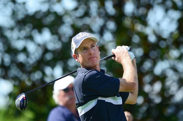 May 4, 2014 - Charlotte, NC, USA - Jim Furyk watches his drive from the 16th tee box during the final round of the Wells Fargo Championship at Quail Hollow Club in Charlotte, N.C., on Sunday, May 4, 2014. Wells Fargo Championship - ZUMAm67
