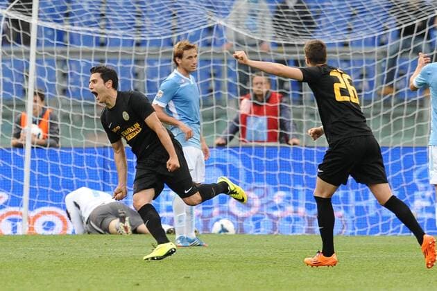 Marquinho Verona. Goal celebration. Serie A Lazio Rom - Hellas Verona AntoniettaxBaldassarre