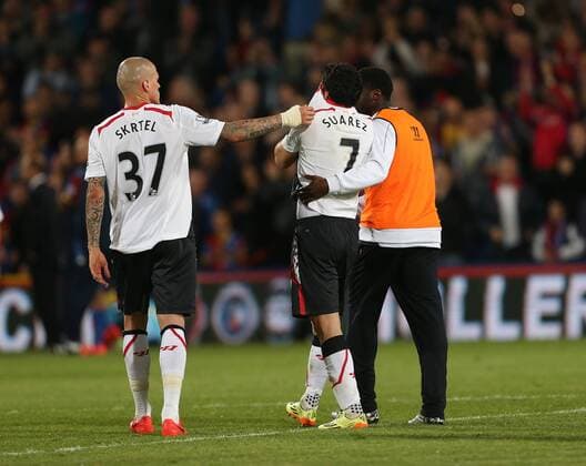 Liverpool s Luis Suarez looks on dejected at the final whistle Crystal Palace vs Liverpool - Barclays Premier League - Selhurst Park - London - UK - 05 05 2014 - Pic David Klein Sportimage EDITORIAL USE ONLY. No use with unauthorised audio, video, data, fixture lists, club league logos or live services. Online in-match use limited to 120 images, no video emulation. No use in betting, games or single club league player publications.