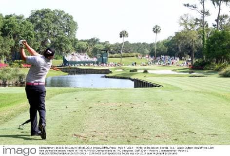 May 9, 2014 - Ponte Vedra Beach, Florida, U.S - Jason Dufner tees off the 13th hole during the second round of THE PLAYERS Championship at TPC Sawgrass. Golf 2014 - Players Championship - Round 2 - ZUMAw10