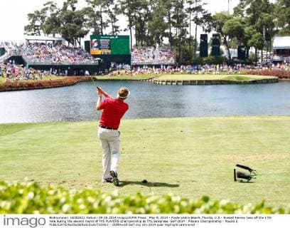May 9, 2014 - Ponte Vedra Beach, Florida, U.S - Russell Henley tees off the 17th hole during the second round of THE PLAYERS Championship at TPC Sawgrass. Golf 2014 - Players Championship - Round 2 - ZUMAw10