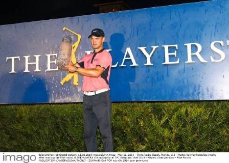 May 11, 2014 - Ponte Vedra Beach, Florida, U.S - Martin Kaymer holds the trophy after winning the final round of THE PLAYERS Championship at TPC Sawgrass. Golf 2014 - Players Championship - Final Round - ZUMAw10