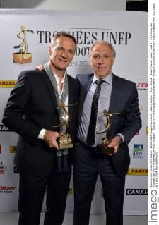 Albert Cartier - Rene Girard - Beste Trainer Ligue 1 und 2 - Verleihung der Trophäe der UNFP (Trophee UNFP du Football) - 11 05 2014 AnthonyBIBARD FEP Panoramic 