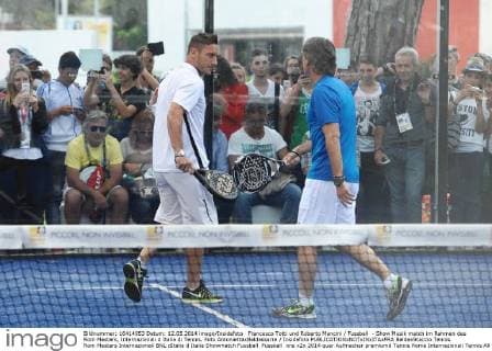 Francesco Totti und Roberto Mancini Fussball - Show Musik match im Rahmen des Rom Masters, Internazionali d Italia di Tennis. Foto AntoniettaxBaldassarre Insidefoto BaldaxStaccio