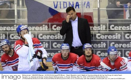 Czech Republic coach Vladimir Ruzicka at bench during the Group A match Czech Republic vs. Canada at the Ice Hockey World Championship, in Minsk, Belarus, May 12, 2014. (CTKxPhotoxMichalxKamaryt) CTKPhotoOF201405121127201  kmt 10