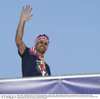 Diego Costa - Atletico Madrid celebrates in Madrid with its supporters in Madrid that they are the Liga BBVA champions. xJUANxAGUADOx 