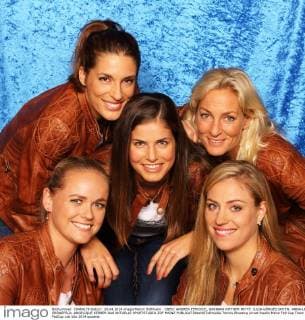 OBEN: ANDREA PETKOVIC, BARBARA RITTNER MITTE: JULIA GÖRGES UNTEN: ANNA-LENA GRÖNEFELD, ANGELIQUE KERBER DAS AKTUELLE SPORTSTUDIO ZDF MAINZ 