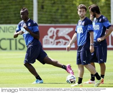 Coverciano (Fi) 20 05 2014 - Training italienische Nationalmannschaft: Mario Balotelli-Giuseppe Rossi-Andrea Pirlo 