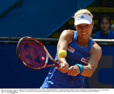 Angelique Kerber (GER) in Aktion. Nürnberger Versicherungscup 2014, Nuremberg, Germany.