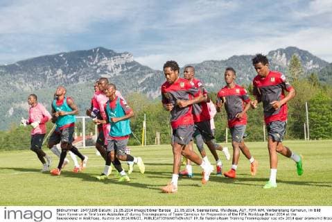 21.05.2014, Seeresidenz, Walchsee, AUT, FIFA WM, Vorbereitung Kamerun, im Bild Team Kamerun in Tirol beim Auslaufen during Trainingscamp of Team Camerun for Preparation of the FIFA Worldcup Brasil 2014 at the Seeresidenz in Walchsee, Austria on 2014 05 21.  EP_fei  