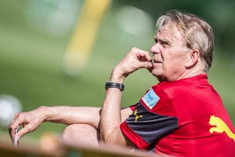 21.05.2014, Seeresidenz, Walchsee, AUT, FIFA WM, Vorbereitung Kamerun, im Bild Volker Finke (Trainer Kamerun) during Trainingscamp of Team Camerun for Preparation of the FIFA Worldcup Brasil 2014 at the Seeresidenz in Walchsee, Austria on 2014 05 21.  EP_Fei  