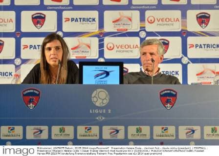 Presentation Helena Costa - clermont foot - claude michy (president) FOOTBALL : Präsentation TRainerin Helena Costa - (neuer Trainer Clermont Foot Auvergne 63 )- 22 05 2014 