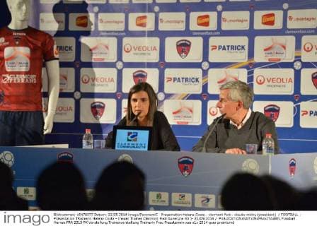 Presentation Helena Costa - clermont foot - claude michy (president) FOOTBALL : Präsentation TRainerin Helena Costa - (neuer Trainer Clermont Foot Auvergne 63 )- 22 05 2014 