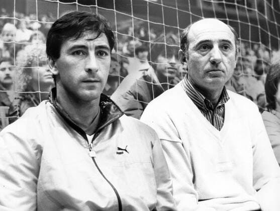 Fußball, Trainerhistorie, Rot-Weiß Oberhausen Torwart Oskar Wirth (li.) und Trainer Slobodan Cendic (beide Rot-Weiß Oberhausen)