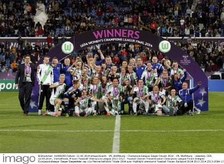 VfL Wolfsburg - Champions League Sieger Frauen 2014 . VfL Wolfsburg . Lissabon, GER, 22.05.2014 , Viertelfinale, Frauen Fussball-Champions League 2012-2013 .