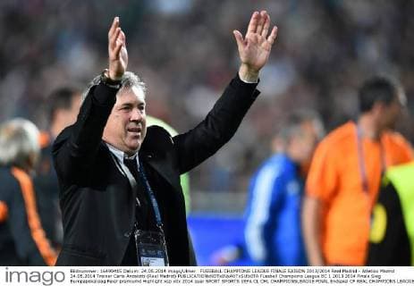 FUSSBALL CHAMPIONS LEAGUE FINALE SAISON 2013 2014 Real Madrid - Atletico Madrid 24.05.2014 Trainer Carlo Ancelotti (Real Madrid) 