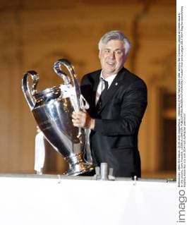 Celebration of Real Madrid team after winning the Champions League at Cibeles square. In this picture, Carlo Ancelotti. xJOSExA.xGARCIAx 