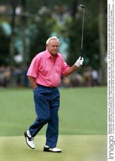April 13, 2002 - U.S. - KRT SPORTS STORY SLUGGED: MASTERS KRT PHOTO BY JASON CLARK THE STAMP (April 13) AUGUSTA, GA -- Four-time Masters champion Arnold Palmer on the 18th green during his final round at The Masters on Saturday, April 13, 2002 at Augusta National. (CS) NC KD BL 2002 (Vert) (mvw) News Archive - April 13, 2002 - ZUMAm67