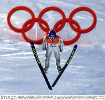 Feb. 13, 2002 - U.S. - KRT SPORTS STORY SLUGGED: OLY-SKIJUMP: KRT PHOTOGRAPH BY JOE RIMKUS JR. MIAMI HERALD (February 13) SALT LAKE CITY, UT-- Poland s Adam Malysz wins the silver medal in the mens Ski Jumping Individual K120 at Utah Olympic Park Wednesday February 13, 2002. (MI) NC KD BL 2002 (Vert) (lde) News Archive - Feb. 13, 2002 - ZUMAm67