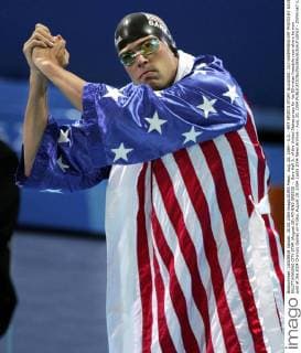 Aug. 20, 2004 - U.S. - KRT SPORTS STORY SLUGGED: OLY-SWIMMING KRT PHOTO BY DAVID EULITT KANSAS CITY STAR (August 20) ATHENS GREECE -- Gary Hall Jr. of the United States preps for his 50-meter freestyle race where he won gold at the 2004 Olympic Games on Friday, August 20, 2004. (gsb) 2004 News Archive - Aug. 20, 2004 - ZUMAm67