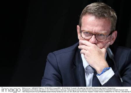 25.05.2014, Fussball 1.Bundesliga 2013 2014 Hamburger Verein, Ordentliche Mitgliederversammlung des HSV in der IMTECH-Arena Hamburg. Marketing-Vorstand Joachim Hilke (Hamburg) 