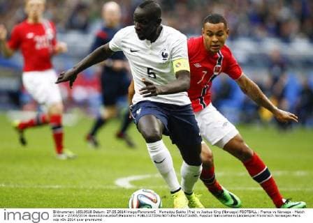 Mamadou Sakho (Fra) vs Joshua King (Norvege) FOOTBALL : France vs Norvege - Match Amical - 27 05 2014 GwendolineLeGoff Panoramic 