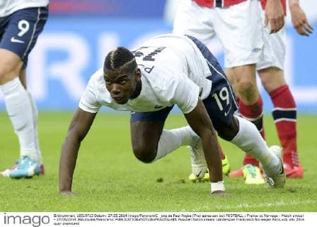 joie de Paul Pogba (Fra) apres son but FOOTBALL : France vs Norvege - Match amical - 27 05 2014 JBAutissier Panoramic 