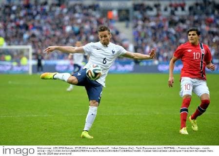 Yohan Cabaye (fra) - Tarik Elyounoussi (nor) FOOTBALL : France vs Norvege - match amical - 05 27 2014 AnthonyBIBARD FEP Panoramic 