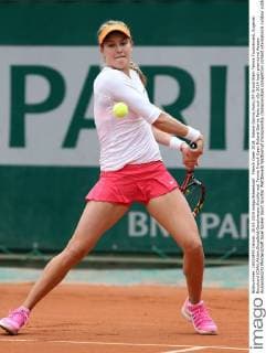 French Open 2014, Roland Garros,Paris,ITF Grand Slam Tennis Tournament, Eugenie Bouchard (CAN),Aktion,Einzelbild,Ganzkoerper,Hochformat