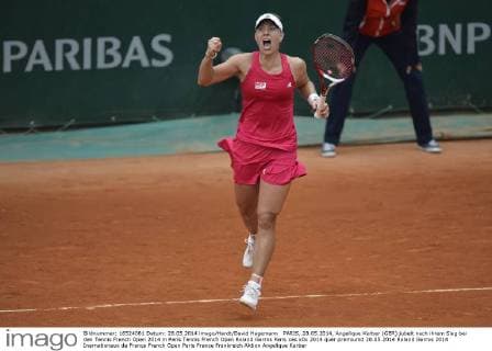 PARIS, 28.05.2014, Angelique Kerber (GER) jubelt nach ihrem Sieg bei den Tennis French Open 2014 in Paris