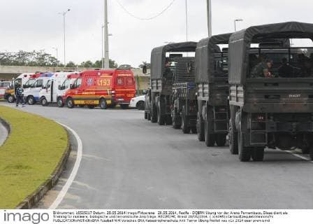 28.05.2014, Recife - DQBRN Übung vor der Arena Pernambuco. Diese dient als Training für nukleare, biologische und terroristische Anschläge. RECIFE PE, Brasil 28 05 2014. ( x(4095)xCarlosxEzequielxVannoni Fx 