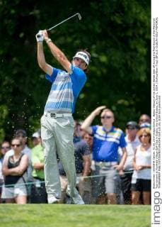 Bobba Watson of the United States tees off during the final Round of the Memorial Tournament at Muirfield Village Golf Club in Dublin, the United States, on June 1, 2014. (Xinhua Shen Ting) (SP)U.S.-DUBLIN-GOLF-MEMORIAL TOURNAMENT 