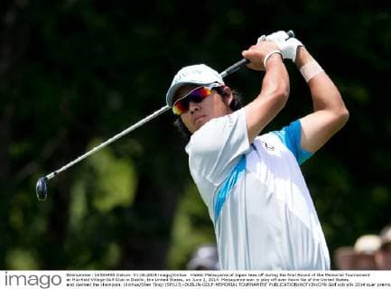 Hideki Matsuyama of Japan tees off during the final Round of the Memorial Tournament at Muirfield Village Golf Club in Dublin, the United States, on June 1, 2014. Matsuyama won in play off over Kevin Na of the United States and claimed the champion. (Xinhua Shen Ting) (SP)U.S.-DUBLIN-GOLF-MEMORIAL TOURNAMENT 