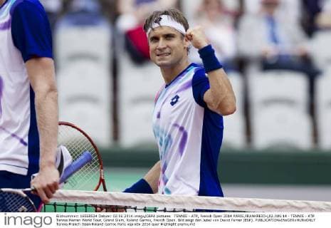 TENNIS - ATP, French Open 2014 PARIS,FRANKREICH,02.JUN.14 - TENNIS - ATP Tennis Herren World Tour, Grand Slam, Roland Garros, French Open. Bild zeigt den Jubel von David Ferrer (ESP). 