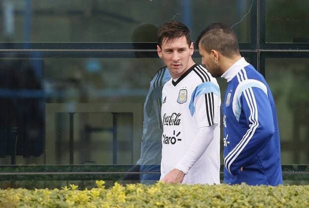 Lionel Messi, Sergio Kun Aguero. Training Argentinien in Ezeiza Foto: Javier Garcia Martino Photogamma.