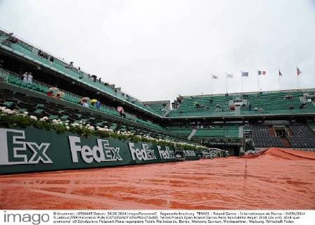 Regenunterbrechung TENNIS : Roland Garros - Internationaux de France - 04 06 2014 N.LeGouic FEP Panoramic 