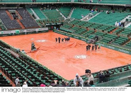 Regenunterbrechung TENNIS : Roland Garros - Internationaux de France - 04 06 2014 N.LeGouic FEP Panoramic 