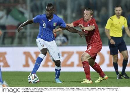Mario Balotelli Italien, Tom Schnell Luxemburg. Perugia, Italien - Luxemburg AntoxBalda
