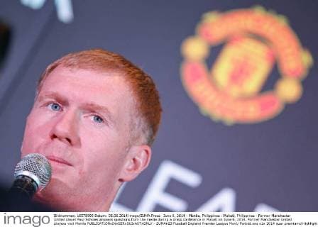 June 6, 2014 - Manila, Philippines - Makati, Philippines - Former Manchester United player Paul Scholes answers questions from the media during a press conference in Makati on June 6, 2014. Former Manchester United players visit Manila  - ZUMAn23